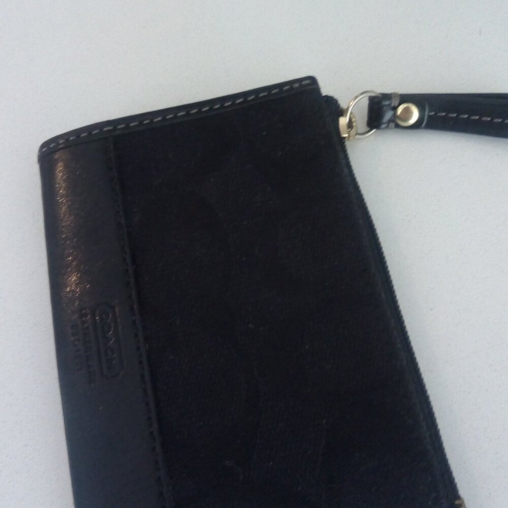 Coach Black Leather Wristlet